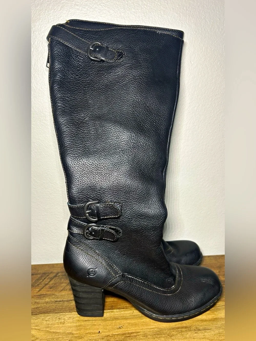 Born Black Over-the-Knee Leather Boots